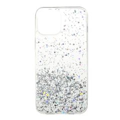 Θήκη iPhone 12 Pro Max OEM πλάτη Epoxy με διακριτικό γκλίτερ και αντικραδασμικό TPU λευκό
