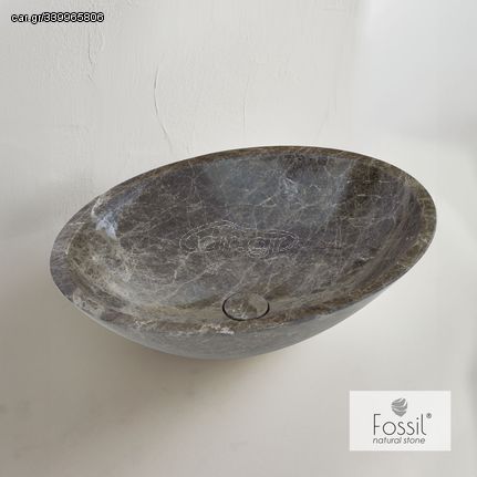 Νιπτήρας Μπάνιου Επιτραπέζιος 55x41xB16cm Marble Emperador Dark Fossil Mica DR55-523