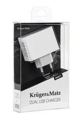 Kruger & Matz KM0017 Φορτιστής 2xUSB 2.1A & 1A με Καλώδιο microUSB