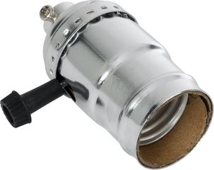 GloboStar Ντουί Vintage Industrial Retro E27 με Διακόπτη ON/Off - Ασημί - Μ5.5 x Π3.6 x Υ7cm - (78965)