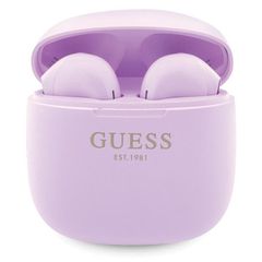 Guess GUTWST26PSU TWS Bluetooth headphones + docking station - purple Classic EST Logo