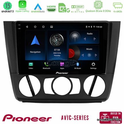 Pioneer AVIC 8Core Android13 4+64GB BMW 1Series E81/E82/E87/E88 (MANUAL A/C) Navigation Multimedia Tablet 9"