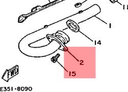 Λαιμος εξατμισης & ΔΑΧΤΥΛΙ ΔΙΕΞΑΤΜΙΣΗΣ, Yamaha XT 125-thumb-1