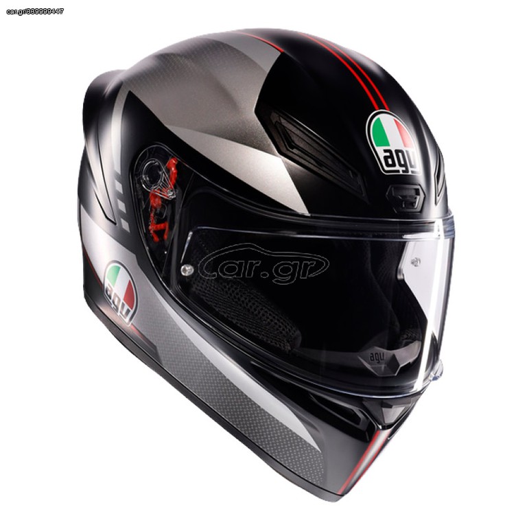 AGV K1 S E2206 - LAP MATT BLACK/GREY/RED 