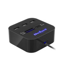 Rebel DM-1020 Hub USB 2.0 3 θυρών με αναγνώστη καρτών μνήμης