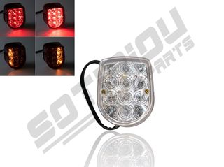 ΦΑΝΑΡΙ ΠΙΣΩ HONDA C50 LED ΔΙΑΦΑΝΟ ΜΕ ΕΝΣΩΜΑΤΩΜΕΝΑ ΦΛΑΣ