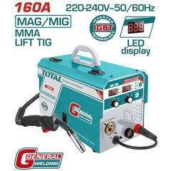 TOTAL ΗΛΕΚΤΡΟΚΟΛΛΗΣΗ INVERTER ΣΥΡΜΑΤΟΣ MAG/MIG/MMA/TIG 160A (TMGT1601)