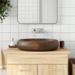 Νιπτήρας Οβάλ Καφέ 59 x 40 x 15 εκ. Κεραμικός 155084