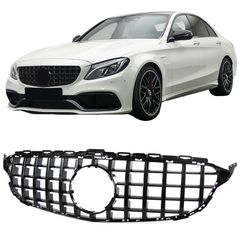 Μάσκα Για Mercedes-Benz C-Class W205 14+ GT Amg Panamericana Look Γυαλιστερή Μαύρη 1 Τεμάχιο