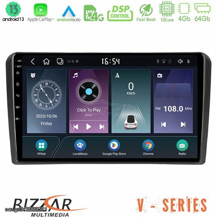 Bizzar V Series Audi A3 8P 10core Android13 4+64GB Navigation Multimedia Tablet 9"