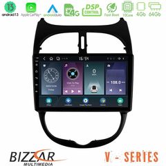 Bizzar V Series Peugeot 206 10core Android13 4+64GB Navigation Multimedia Tablet 9"