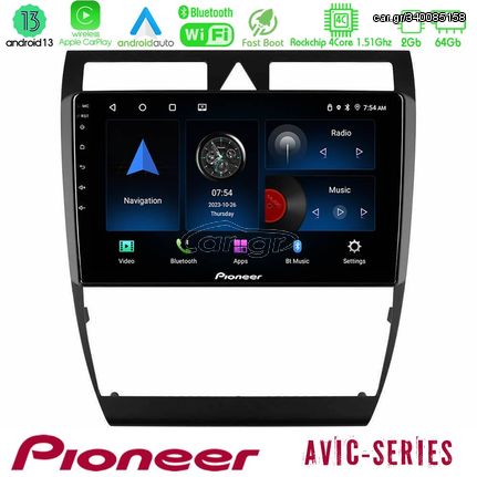 Pioneer AVIC 4Core Android13 2+64GB Audi A6 (C5) 1997-2004 Navigation Multimedia Tablet 9"