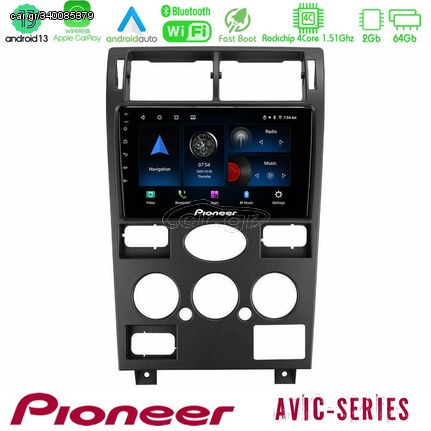 Pioneer AVIC 4Core Android13 2+64GB Ford Mondeo 2001-2004 Navigation Multimedia Tablet 9"