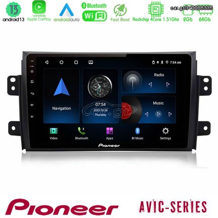 Pioneer AVIC 4Core Android13 2+64GB Suzuki SX4 2006-2014 Fiat Sedici 2006-2014 Navigation Multimedia Tablet 9"
