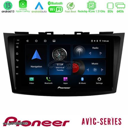 Pioneer AVIC 4Core Android13 2+64GB Suzuki Swift 2011-2016 Navigation Multimedia Tablet 9"
