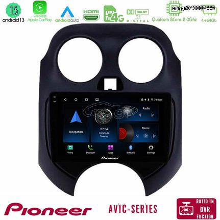 Pioneer AVIC 8Core Android13 4+64GB Nissan Micra 2011-2014 Navigation Multimedia Tablet 9"