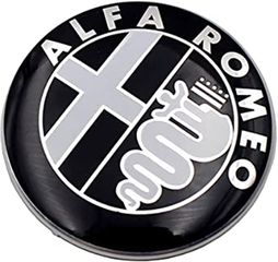 Αυτοκόλλητα Κέντρου Ζάντας Για Alfa Romeo 56mm ΜΑΥΡΟ 4ΤΕΜ.