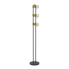Φωτιστικό Επιδαπέδιο Τρίφωτο L85xØ230xH1405mm 3xΕ27 Μέταλλο-Ξύλο Μαύρο Φυσικό Eglo Chieveley 43544