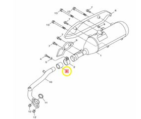 Φλάντζα Εξάτμισης Yamaha X-enter 125 (53B) 2012-2019 52SE47140000