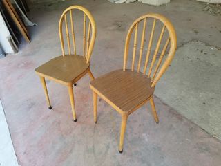 Σετ 2 vintage ξύλινες καρέκλες