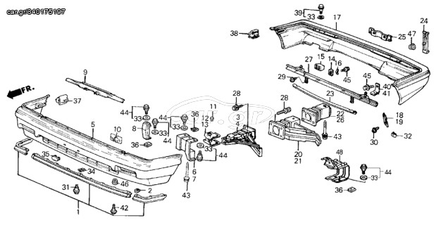HONDA ΒΑΣΗ ΠΡΟΦΥΛΑΚΤΗΡΑ ΔΕΞΙΑ CIVIC 1984-87