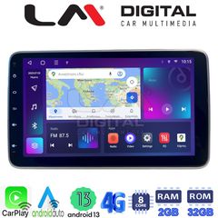 MEGASOUND - LM E8R10 GPS Οθόνη OEM Multimedia Αυτοκινήτου για Οθόνη universal τύπου tablet με 1DIN βάση από πίσω (CarPlay/AndroidAuto/BT/GPS/WIFI/GPRS)