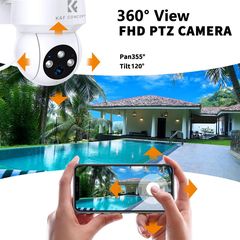 KF Concept KF50.0006AEU Wi-Fi Security Camera 2K 2304x1296, 3MP, Wateproof IP66, Motion Detection