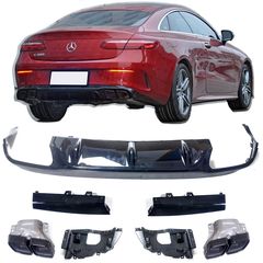 Διαχύτης (Diffuser) Σπόϊλερ προφυλακτήρα πίσω MERCEDES E-Class C238 Coupe/Cabrio (2017->>) look AMG Ε63 με μαύρες απολήξεις