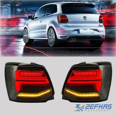 Φανάρια πίσω VW Polo 6R/6C (2009-2017) FULL LED με Dynamic φλας, Φυμέ