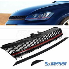 Μάσκα εμπρός VW Golf 7 (2012-2017) Look GTI με κόκκινη λωρίδα, χωρίς θέση για σήμα