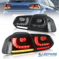 Φανάρια πίσω VW Golf 6 (2008-2012) look R20 FULL LED με Dynamic φλας, όλο φυμέ