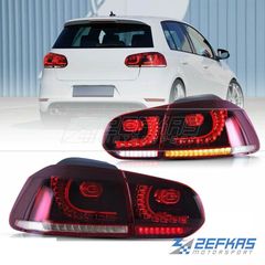 Φανάρια πίσω VW Golf 6 (2008-2012) look R20 FULL LED με Dynamic φλας, λευκό/κόκκινο