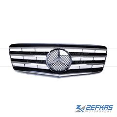 Μάσκα Εμπρός MERCEDES E-Class W211 Facelift (2006-2009) 4φυλλη Χρώμιο/Μαύρο