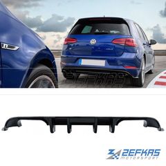 Διαχύτης (Diffuser) Σπόϊλερ Πίσω VW Golf 7 Facelift 7.5 (2017-2019) look R Μαύρο Γυαλιστερό