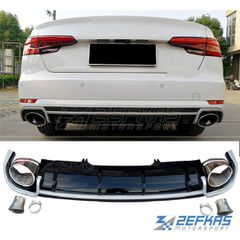 Διαχύτης (Diffuser) Σπόϊλερ Πίσω Προφυλακτήρα Diffuser AUDI A4 B9 (2015-2019) look RS4