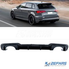 Διαχύτης (Diffuser) Σπόϊλερ Πίσω Προφυλακτήρα AUDI A3 8V Facelift S-Line (2016-2020) Hatchback look RS