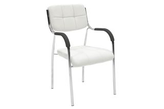 Καρέκλα επισκέπτη "FLORIDA" από μέταλλο/PU σε λευκό χρώμα 53x55x83