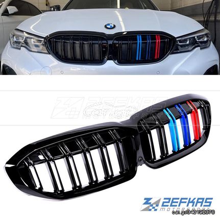 Μάσκες / Καρδιές Εμπρός BMW Σειρά 3 G20/G21 (2019->>) M-LOOK Μαύρο Γυαλιστερό με 3 χρώματα