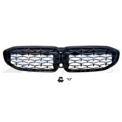 Μάσκες / Καρδιές Εμπρός BMW Σειρά 3 G20/G21 (2019->>) Diamond-Style Μαύρο Γυαλιστερό
