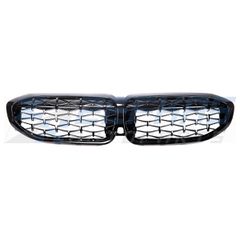 Μάσκες / Καρδιές Εμπρός BMW Σειρά 3 G20/G21 (2019->>) Diamond-Style Μαύρο Γυαλιστερό-thumb-1