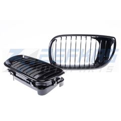 Μάσκες / Καρδιές Εμπρός BMW Σειρά 3 E46 Sedan Facelift (2001-2005) Μαύρο Γυαλιστερό-thumb-1