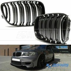 Μάσκες / Καρδιές Εμπρός BMW Σειρά 1 E81/E82/E87/E88 Facelift (2007-2011) Μαύρο Γυαλιστερό M-Look