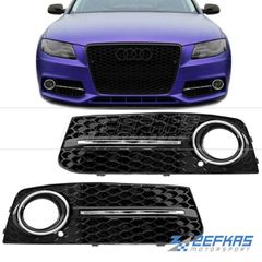 Καπάκια προβολέων ομίχλης AUDI A4 B8 (2008-2012) look RS Χρώμιο/Μαύρο