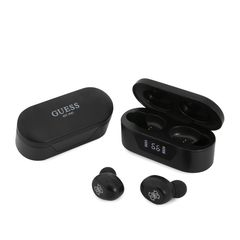 Guess Classic Logo In-Ear Bluetooth Ακουστικά με Θήκη Φόρτισης - Μαύρο