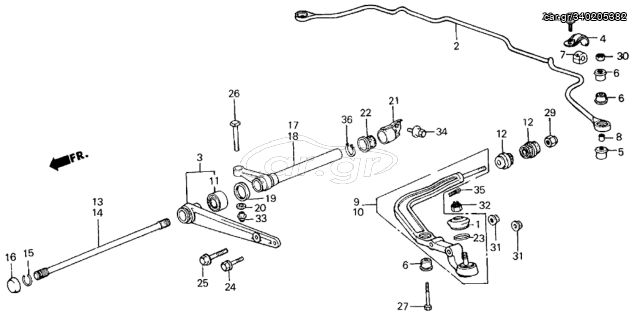 HONDA ΨΑΛΙΔΙ ΚΑΤΩ ΔΕΞΙ+ΑΡΙΣΤ. CIVIC /CRX 1984-87 51351SB2013/51361SB2013