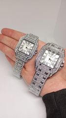 Cartier santos Iced out rep