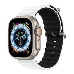 Orso Deluxe Sport Silicone White Black Λουράκι Apple Watch 42/44/45/49mm