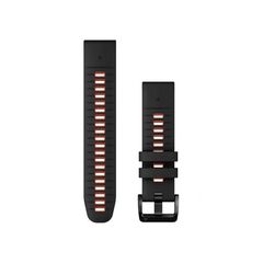 GARMIN Watch Bands QuickFit 22mm Black/Flame Red Silicone Band GA-010-13280-06