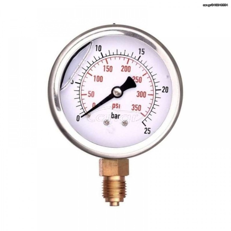 ΜΑΝΟΜΕΤΡΟ 1/4 / Φ63 ΚΑΘΕΤΟ ΓΛΥΚΕΡΙΝΗΣ 0-25 BAR / 0-360 PSI