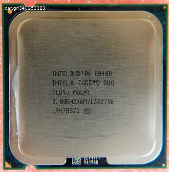 Intel Core2 Duo Processor E8400 (6M Cache, 3.00 GHz, 1333 MHz FSB)